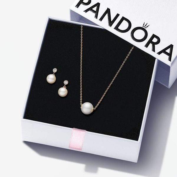 Pandora Gold Plated Pearl Jewelry Set Arezzo Jewelers Elmwood Park, IL