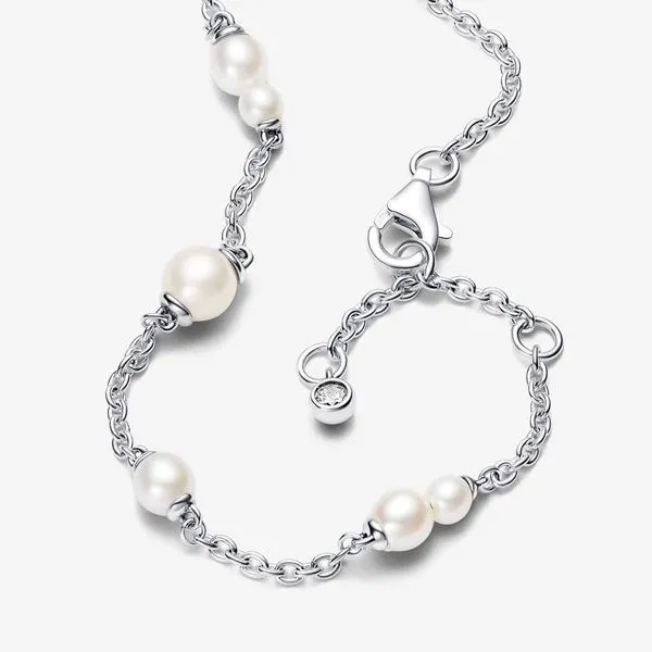 Pandora Freshwater Cultured Pearl Station Chain Bracelet - 7.1 in. Image 4 Arezzo Jewelers Elmwood, IL