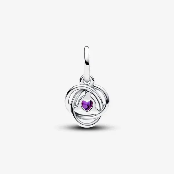 Pandora February Purple Eternity Circle Dangle Charm Image 4 Arezzo Jewelers Elmwood Park, IL