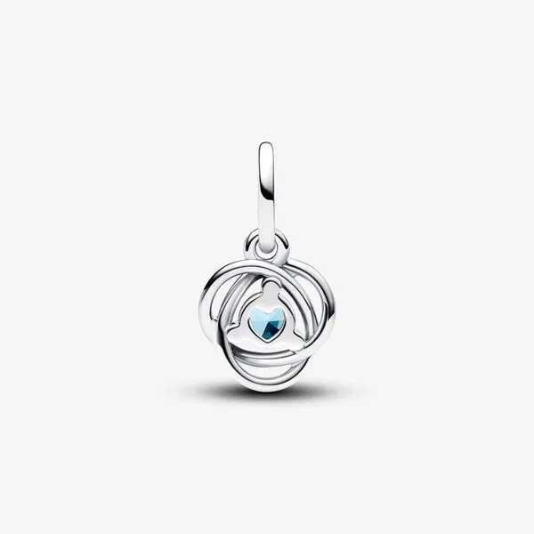 Pandora March Sea Aqua Blue Eternity Circle Dangle Charm Image 3 Arezzo Jewelers Elmwood Park, IL