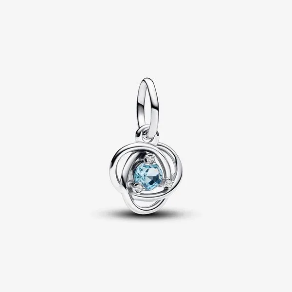 Pandora March Sea Aqua Blue Eternity Circle Dangle Charm Arezzo Jewelers Elmwood Park, IL