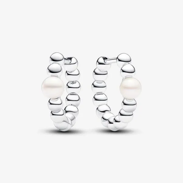 Pandora Freshwater Cultured Pearl & Beads Hoop Earrings Arezzo Jewelers Elmwood Park, IL