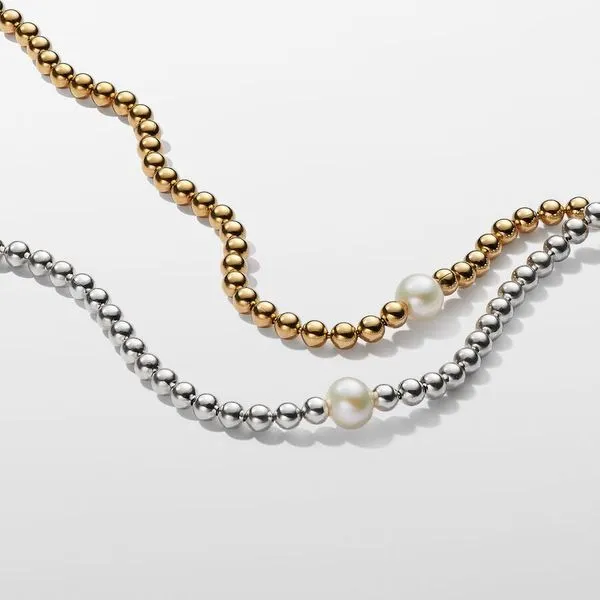 Pandora Freshwater Cultured Pearl & Beads Collier Necklace Image 5 Arezzo Jewelers Elmwood, IL