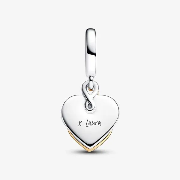 Lab-grown Diamond Engravable Mom Double Dangle Charm Image 5 Arezzo Jewelers Elmwood, IL