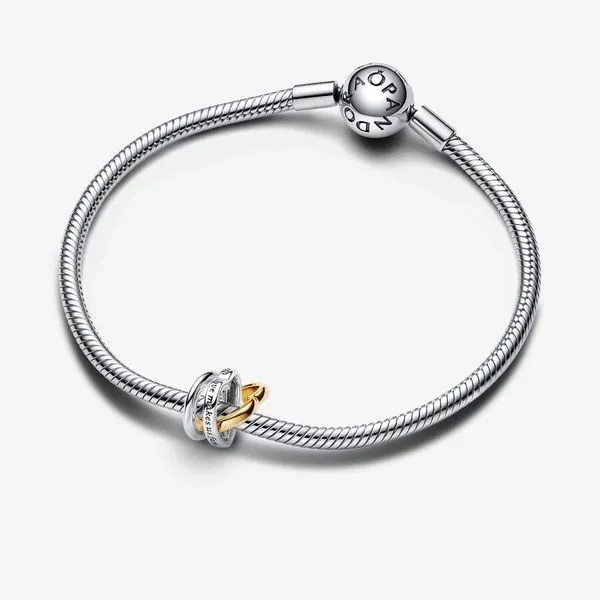 Two-tone Stepmom Entwined Hearts Charm Image 3 Arezzo Jewelers Elmwood Park, IL