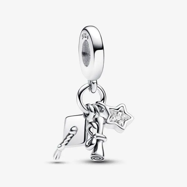 PANDORA 2024 Graduation Triple Dangle Charm Image 5 Arezzo Jewelers Elmwood, IL