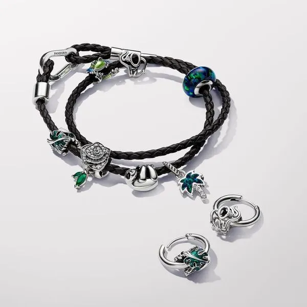 Pandora Moments Brown Braided Double Leather Bracelet Image 4 Arezzo Jewelers Elmwood, IL