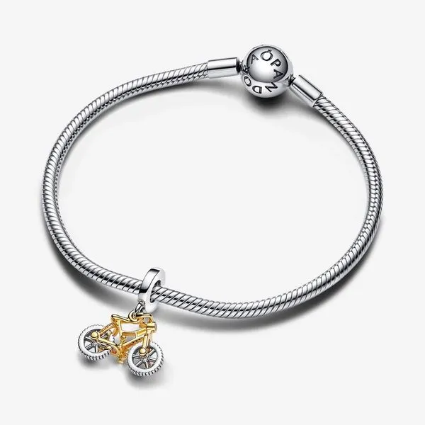 Two-tone Spinning Wheels Bicycle Dangle Charm Image 3 Arezzo Jewelers Elmwood, IL