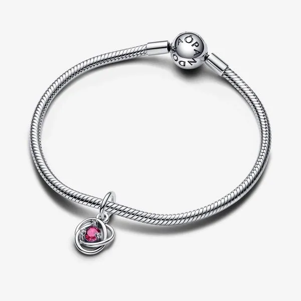 October Pink Eternity Circle Dangle Charm Image 2 Arezzo Jewelers Elmwood Park, IL