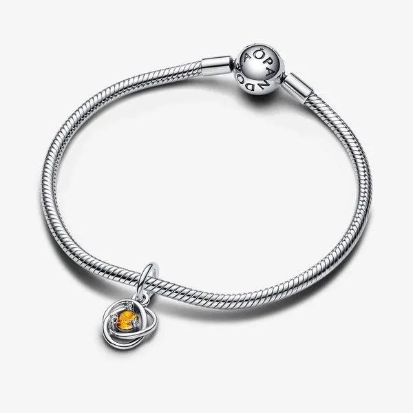 November Honey Eternity Circle Dangle Charm Image 4 Arezzo Jewelers Elmwood Park, IL