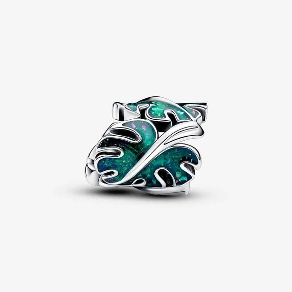 Pandora Green Monstera Leaves Charm Image 3 Arezzo Jewelers Elmwood, IL