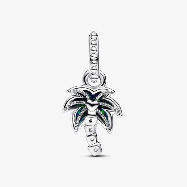 Pandora Opalescent Green Palm Tree Dangle Charm Image 4 Arezzo Jewelers Elmwood, IL
