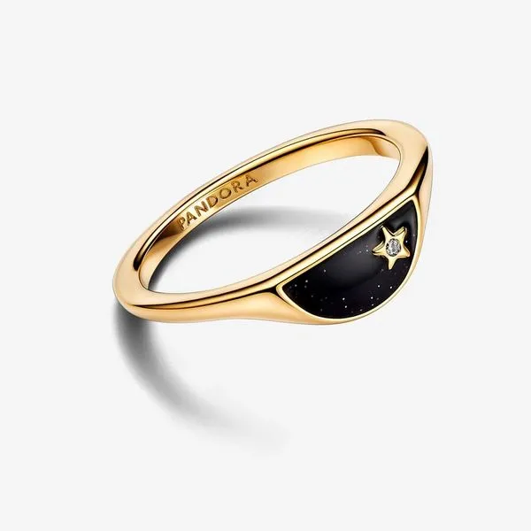 Pandora ME Halved Enamel Signet Ring - Size 7.5 Image 4 Arezzo Jewelers Elmwood, IL