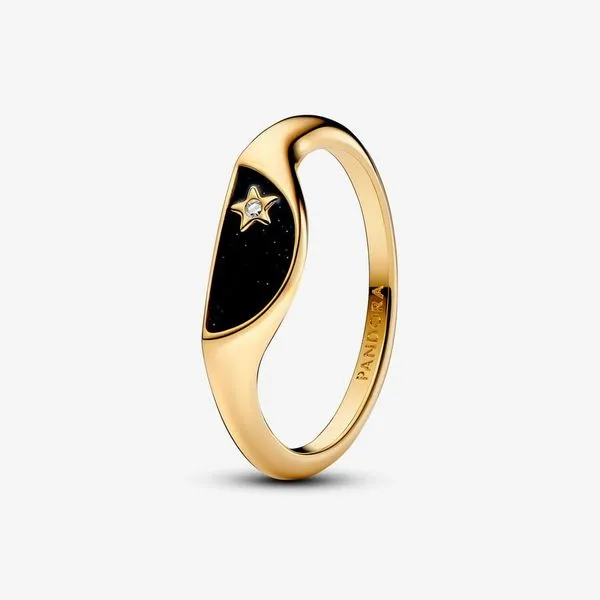 Pandora ME Halved Enamel Signet Ring - Size 7.5 Arezzo Jewelers Elmwood, IL