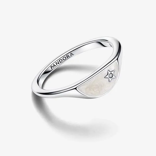 Pandora ME Halved Enamel Signet Ring - Size 7 Image 4 Arezzo Jewelers Elmwood Park, IL