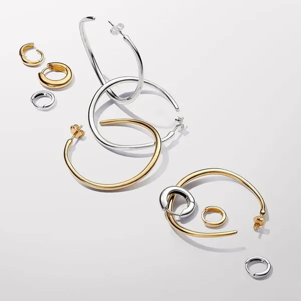 Organically Shaped 42 mm Open Hoop Earrings Image 4 Arezzo Jewelers Elmwood, IL