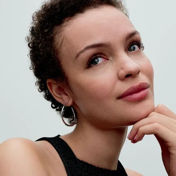 Organically Shaped 42 mm Open Hoop Earrings Image 3 Arezzo Jewelers Elmwood Park, IL