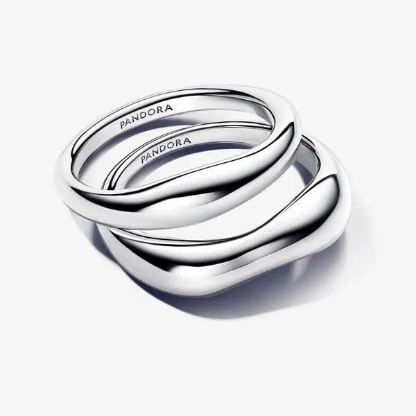 Pandora Organically Shaped Stacking Rings - Size 7 Image 4 Arezzo Jewelers Elmwood, IL