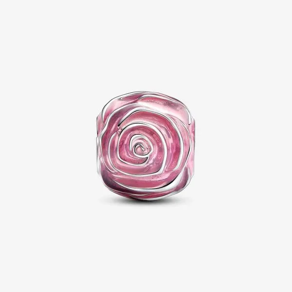 Pink Rose in Bloom Charm Image 5 Arezzo Jewelers Elmwood Park, IL
