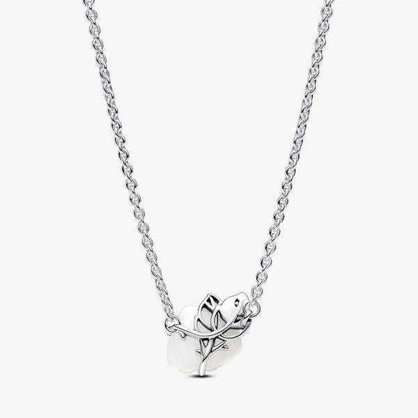 White Rose in Bloom Collier Necklace Image 3 Arezzo Jewelers Elmwood, IL
