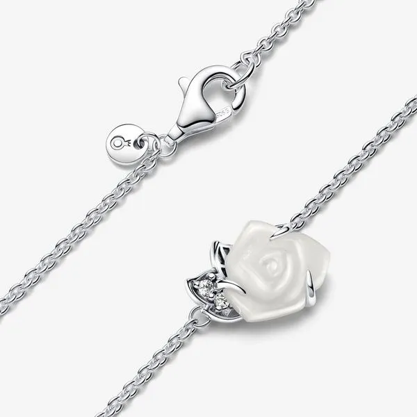 White Rose in Bloom Collier Necklace Image 4 Arezzo Jewelers Elmwood, IL
