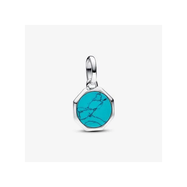 Turquoise-colored Engravable Mini Medallion Charm Arezzo Jewelers Elmwood Park, IL