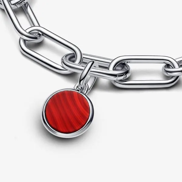 Red Murano Glass Engravable Mini Medallion Charm Image 5 Arezzo Jewelers Elmwood Park, IL