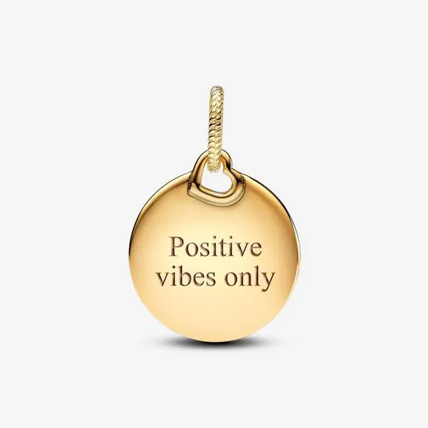 Pandora Engravable Round Tag Dangle Charm Image 5 Arezzo Jewelers Elmwood, IL