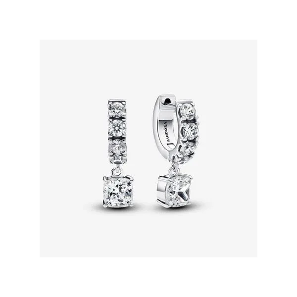 Pave Dangle Hoop Earrings Arezzo Jewelers Elmwood Park, IL
