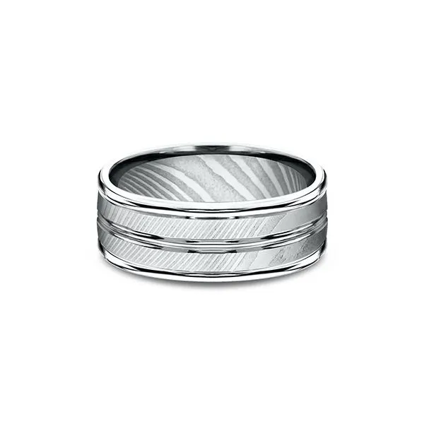 Damasuc Steel Wedding Band Image 3 Arezzo Jewelers Elmwood, IL