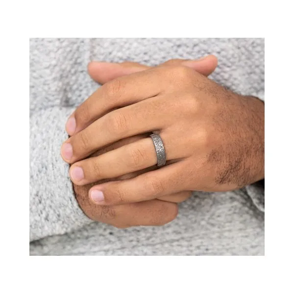 THE KALEIDOSCOPE Tantalum Grey Metal 6.5mm Wedding Band Image 2 Arezzo Jewelers Elmwood Park, IL