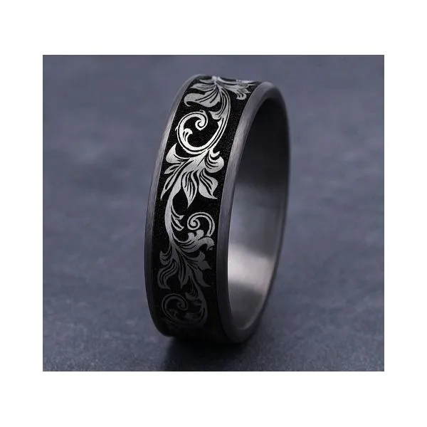 THE PRINCE - Tantalum Grey Metal Forge Wedding Band Image 2 Arezzo Jewelers Elmwood Park, IL