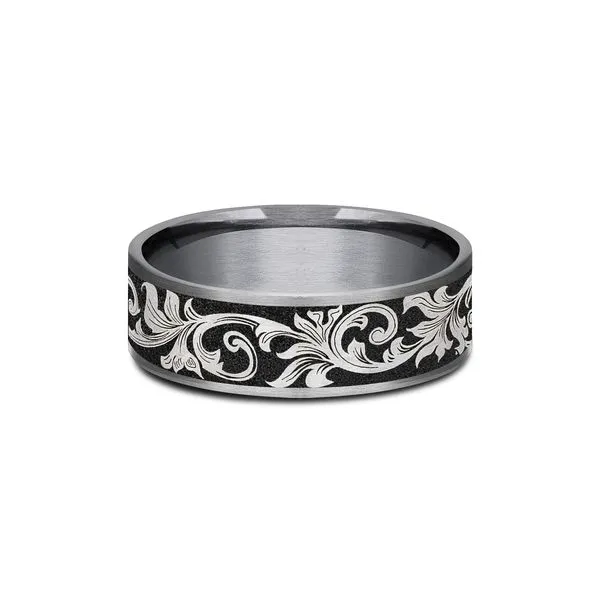 THE PRINCE - Tantalum Grey Metal Forge Wedding Band Image 3 Arezzo Jewelers Elmwood Park, IL