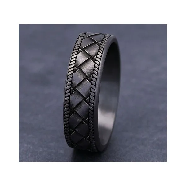 THE BASKET - Tantalum Grey Metal Forge Wedding Band Image 2 Arezzo Jewelers Elmwood Park, IL