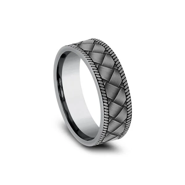 THE BASKET - Tantalum Grey Metal Forge Wedding Band Image 4 Arezzo Jewelers Elmwood Park, IL