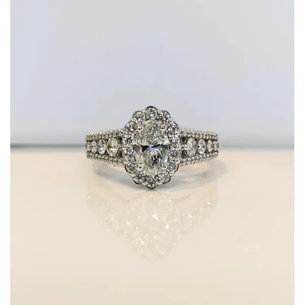 14K White Gold Oval Cut Engagment Ring Armentor Jewelers New Iberia, LA