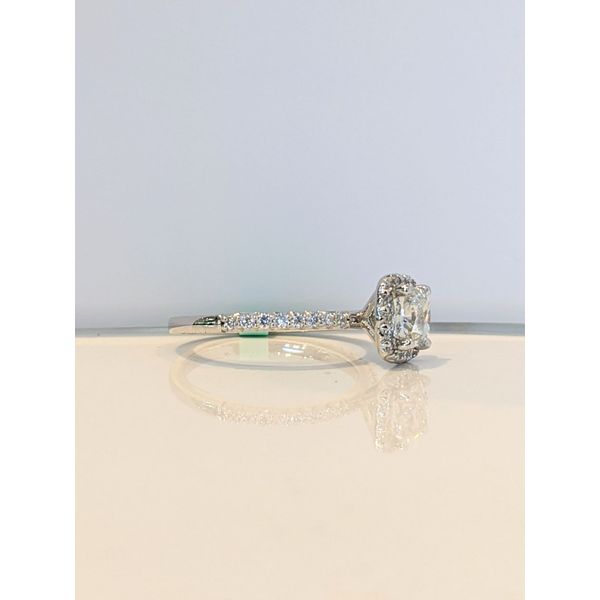 14K White Gold Cushion Cut Engagement Ring Image 3 Armentor Jewelers New Iberia, LA