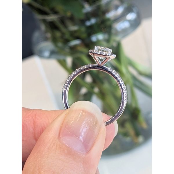 14K White Gold Emerald Cut Lab Grown Diamond Engagement Ring Image 3 Armentor Jewelers New Iberia, LA