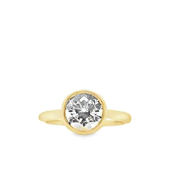 14K Yellow Gold Diamond Bezel Ring Armentor Jewelers New Iberia, LA