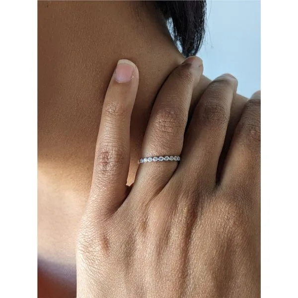 10K White Gold Milgrain Diamond Band Armentor Jewelers New Iberia, LA