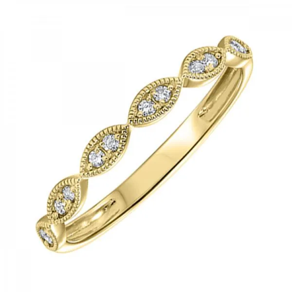 10K Yellow Gold Milgrain Diamond Band Armentor Jewelers New Iberia, LA