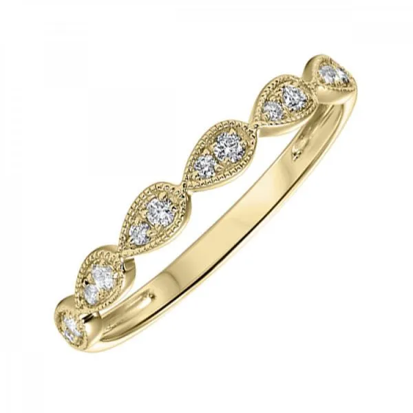 10K Yellow Gold Milgrain Diamond Band Armentor Jewelers New Iberia, LA