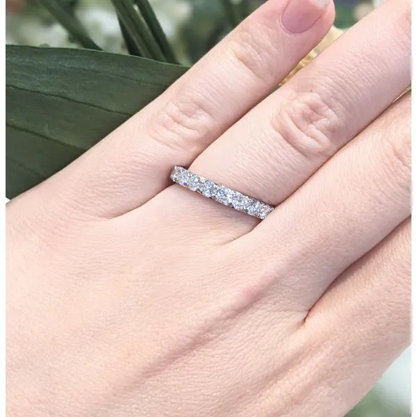 14K White Gold Diamond Line Band Image 2 Armentor Jewelers New Iberia, LA