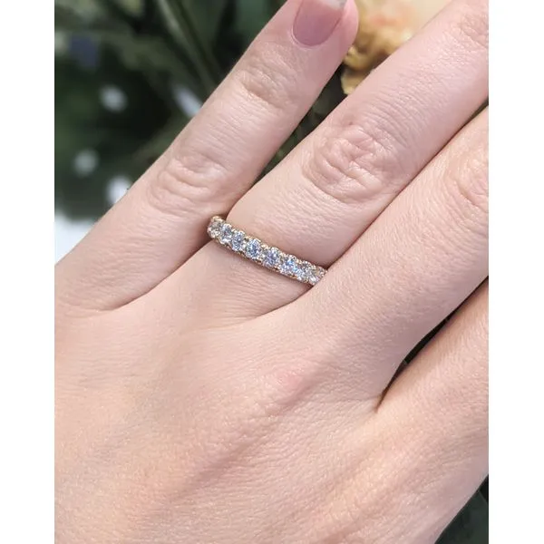 14K Yellow Gold Diamond Line Band Image 2 Armentor Jewelers New Iberia, LA