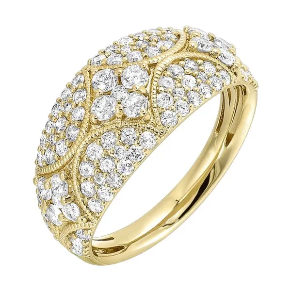 14K Yellow Gold Pave Cocktail Ring Armentor Jewelers New Iberia, LA