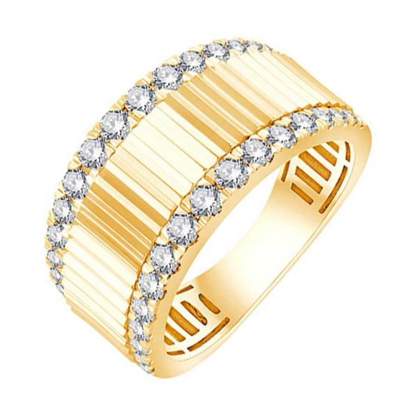 14K Yellow Gold Textured Cocktail Ring Armentor Jewelers New Iberia, LA