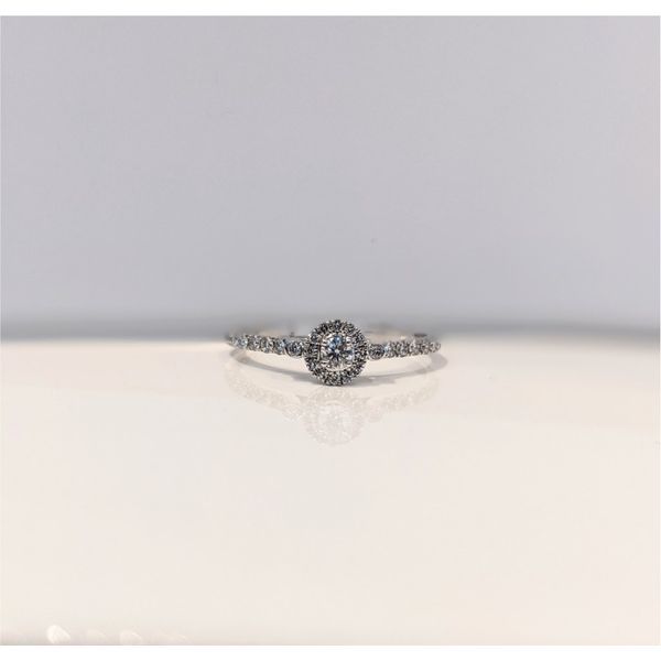 14K White Gold Petite Round Diamond Engagement Ring Armentor Jewelers New Iberia, LA