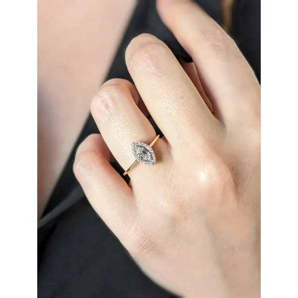 14K Yellow Gold Illusion Marquise Baguette Engagement Ring Image 2 Armentor Jewelers New Iberia, LA