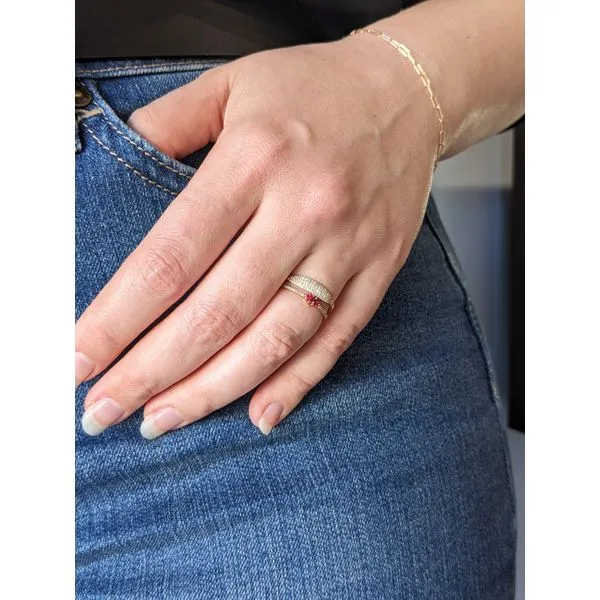 14K Yellow Gold Diamond Signet Ring Image 5 Armentor Jewelers New Iberia, LA