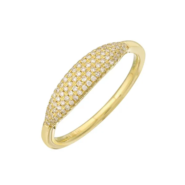 14K Yellow Gold Diamond Signet Ring Armentor Jewelers New Iberia, LA